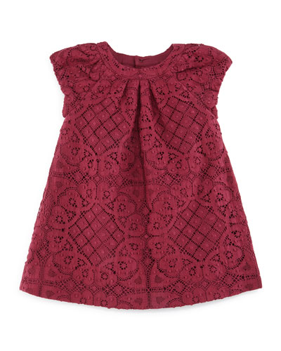 Burberry Desiree Lace Shift Dress in Cherry Pink, Size 3M-3Y 