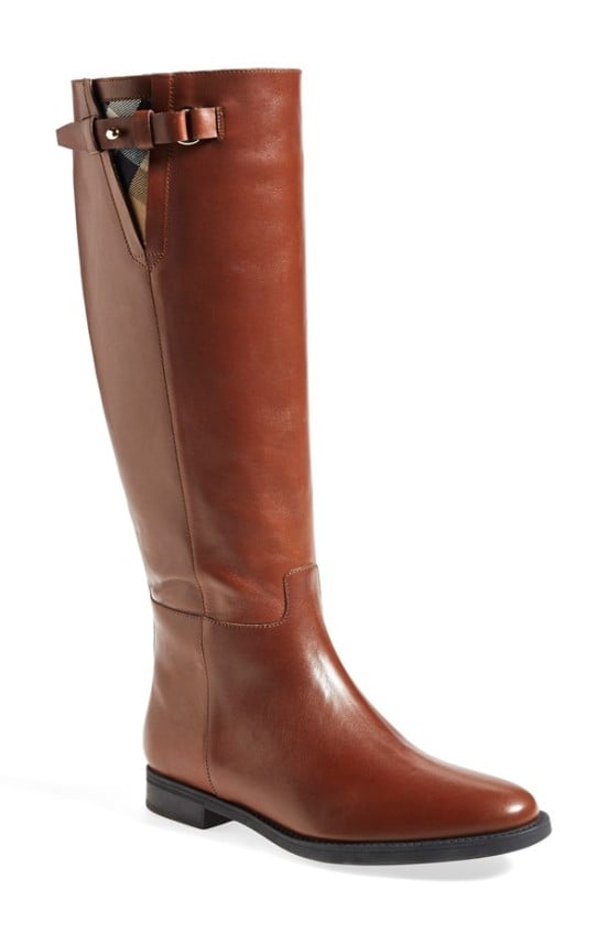 Burberry 'Mapledene' Riding Boot (Women) in Dark Tan