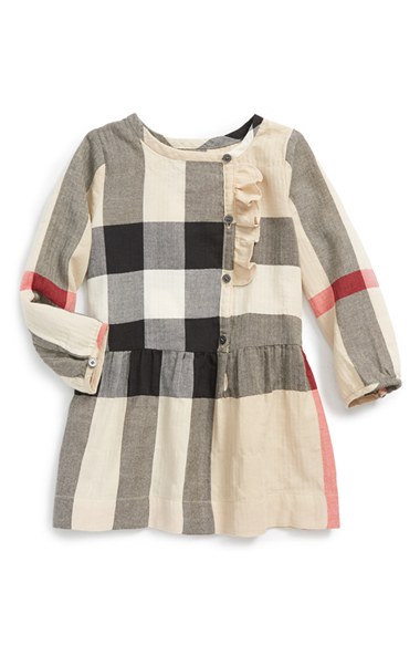 Burberry 'Mini Alaya' Classic Check Cotton Dress (Baby Girls) in New Classic