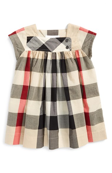 Burberry 'Paisley' Check Print Dress (Baby Girls) in New Classic Check