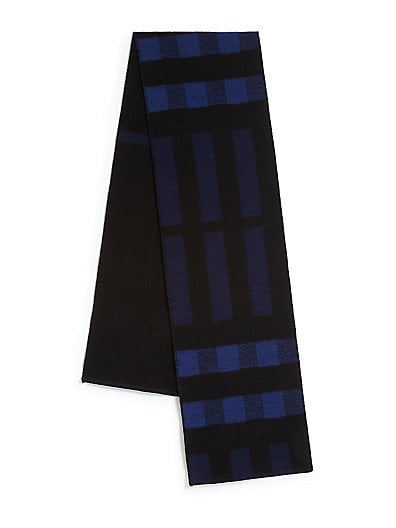 Burberry Wool/Cashmere Blanket Scarf in Navy Blue
