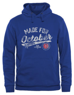 Chicago Cubs Royal 2015 Postseason Made For October Pullover Hoodie