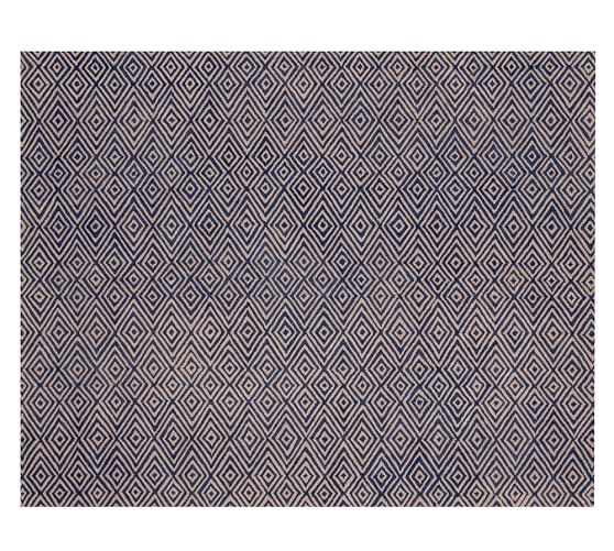 DEVIN MAZE PATTERNED TUFTED RUG - BLUE. Pottery Barn