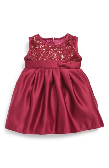 Dorissa Sequin Party Dress (Baby Girls) in Burgundy