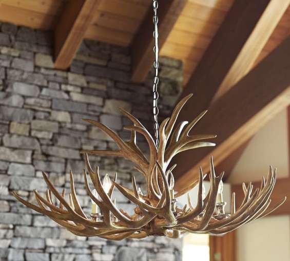 FAUX ANTLER CHANDELIER. Pottery Barn