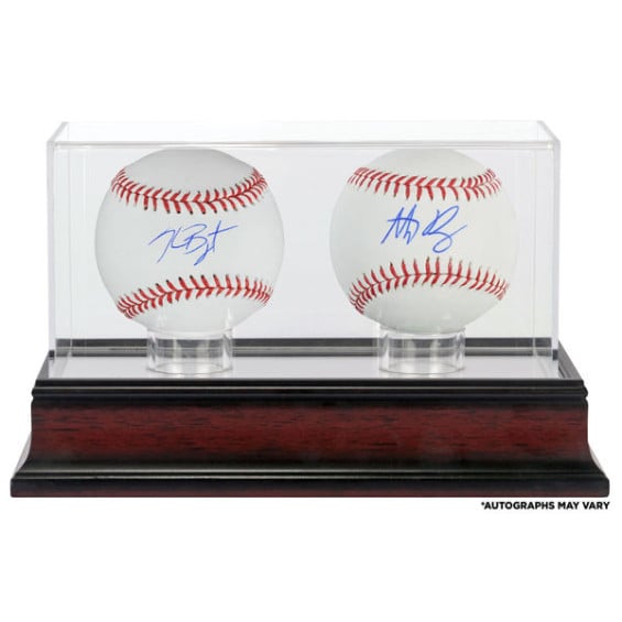 Fanatics Authentic Anthony Rizzo, Kris Bryant Chicago Cubs Autographed Baseballs and Mahogany Two Baseball Case