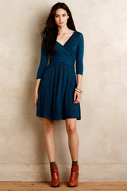 Fara Surplice Dress by Amadi in Turquoise