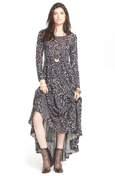 Free People 'First Kiss' Maxi Dress in Black Combo