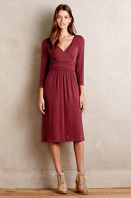 Galena Midi Dress by Maeve in Wine or Holly. Anthropologie Columbus Day Sale Dresses