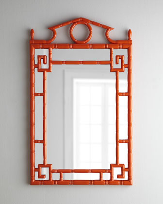 Tangerine Pagoda Mirror. (Size: 30"W x 1.5"D x 49"T.) Horchow