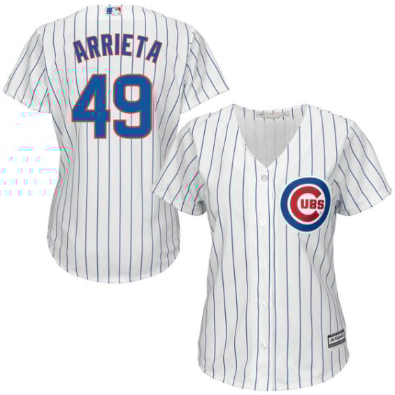 Jake Arrieta Majestic Chicago Cubs Women's White Cool Base Player Jersey