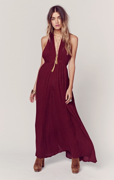 Jen's Pirate Booty SUNGAZER MAXI DRESS in Deep Red
