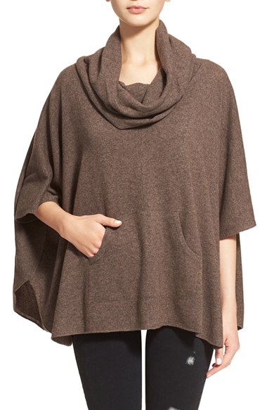 Joie 'Concorde' Cowl Neck Wool & Cashmere Sweater in Heather Walnut or Dark Heather Grey