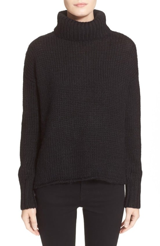 Joie 'Irissa' Chunky Knit Turtleneck Sweater in Caviar