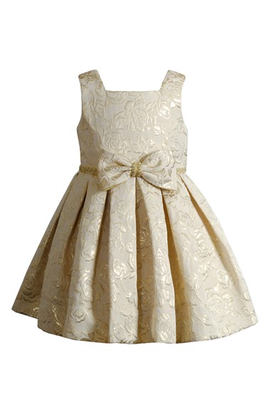 Kleinfeld Pink Kleinfeld Pink 'Morgan' Sleeveless Party Dress (Baby Girls) in Gold