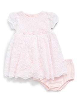 Little Me 'Luxe Lace' Dress (Baby Girls) in Pink