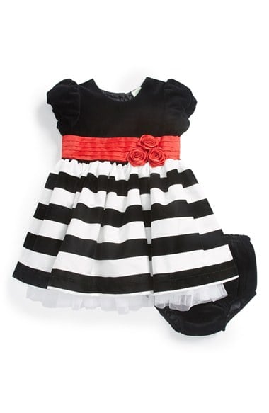 Little Me Stripe Party Dress (Baby Girls) in Black and White