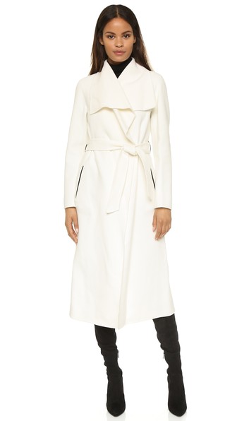 Mackage Mai Wrap Coat in Off White or Light Grey
