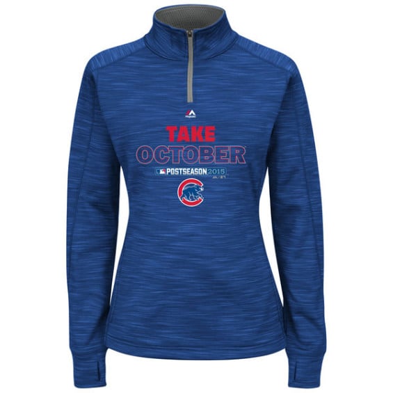 Majestic Chicago Cubs Women's Royal 2015 Postseason Participant Take October Pullover Fleece