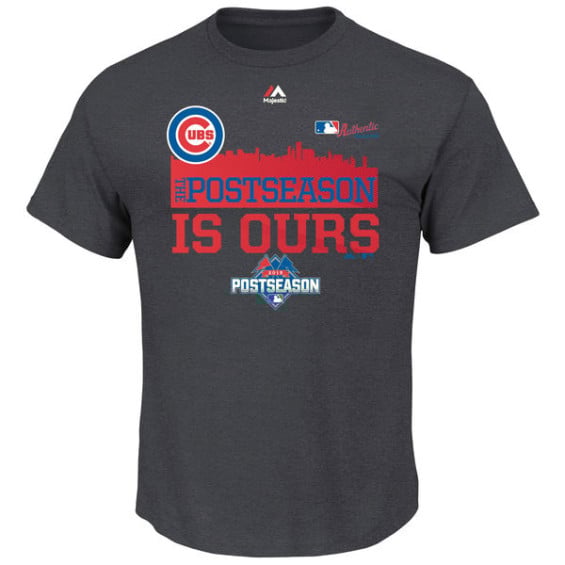 Majestic Chicago Cubs Youth Charcoal 2015 Postseason is Ours Locker Room T-Shirt