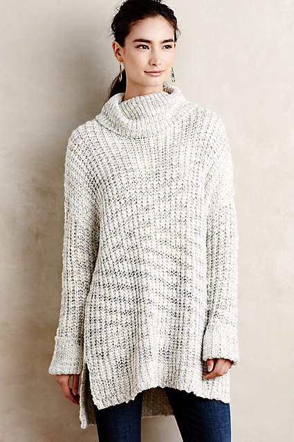 Marled Cowl Pullover by Sunday in Brooklyn in Ivory or Lilac. Anthropologie 20% Off Full Price Apparel Sale Fall 