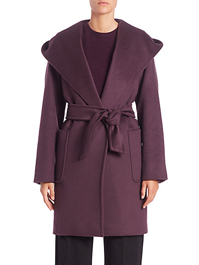 Max Mara Rialto Wrap Coat in Bordeaux