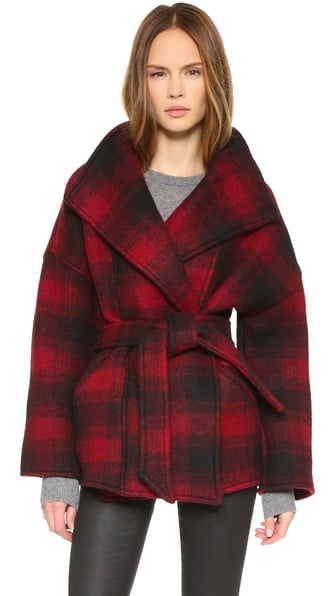 McGuire Denim Plaid Cobain Wrap Coat in Little Nell