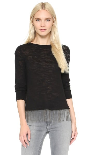 Milly Chain Fringe Sweater in Black