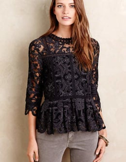 Nautical Lace Top by HD in Paris in Black, Ivory or Blue. Anthropologie