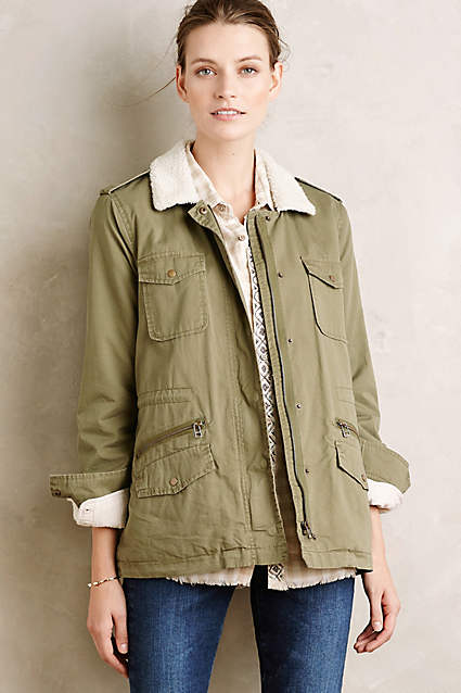 Norland Anorak by Velvet by Graham and Spencer in Moss. Anthropologie