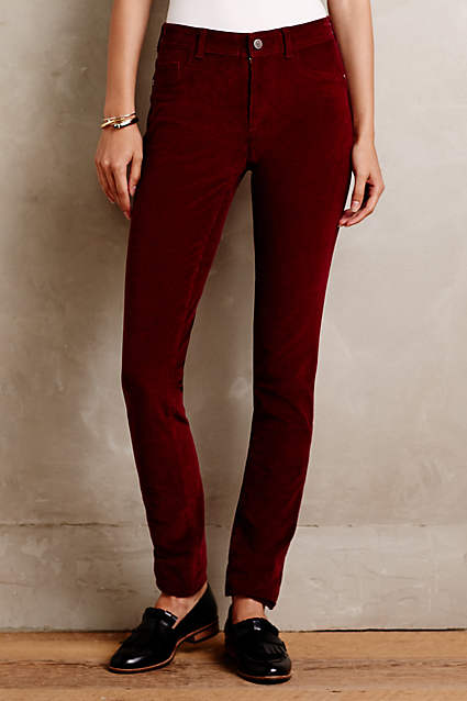 Pilcro Serif Legging Cords by Pilcro in Wine. Anthropologie