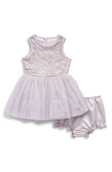 Pippa & Julie Lace & Tulle Dress (Baby Girls) in Lilac
