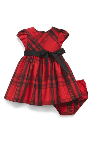 Ralph Lauren Plaid Taffeta Dress (Baby Girls) in Red and Black