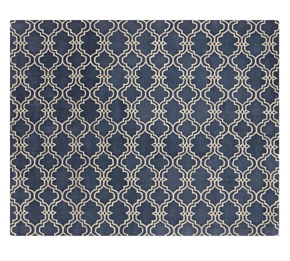 SCROLL TILE RUG - INDIGO BLUE. Pottery Barn