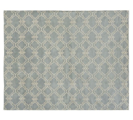 SCROLL TILE RUG - PORCELAIN BLUE. Pottery Barn 
