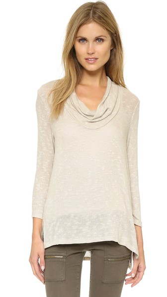 Soft Joie Estee Cowl Neck Sweater in Oatmeal