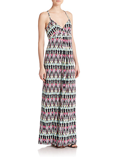 Tart Noir Chevron-Print Maxi Dress in Acacia Chevron