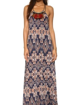 Tbags Los Angeles Tribal Print Maxi Dress