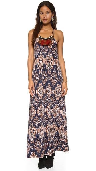 Tbags Los Angeles Tribal Print Maxi Dress