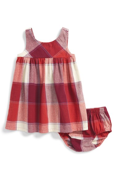 Tea Collection 'Elena' Flannel Jumper (Baby Girls) in Cardinal