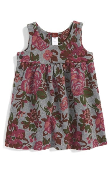 Tea Collection 'Rosa' French Terry Jumper (Baby Girls) in Walnut Heather