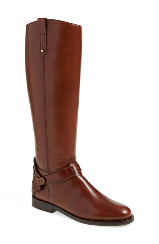 Tory Burch 'Derby' Leather Riding Boot (Women) in Almond