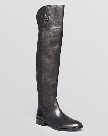 Tory Burch Flat Over The Knee Riding Boots - Simone in Black