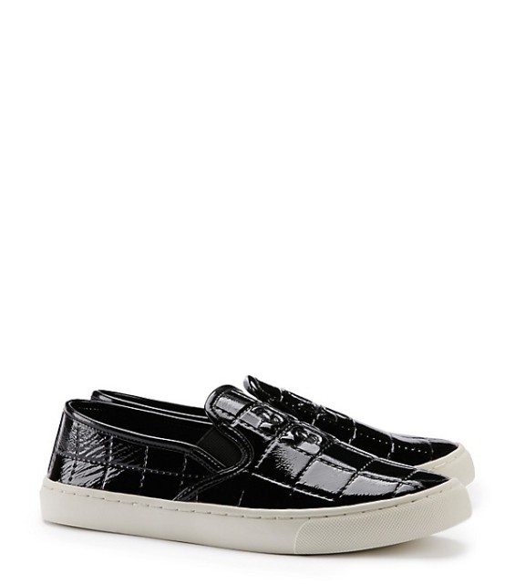 Tory Burch JESSE QUILTED LOGO SNEAKER in Black