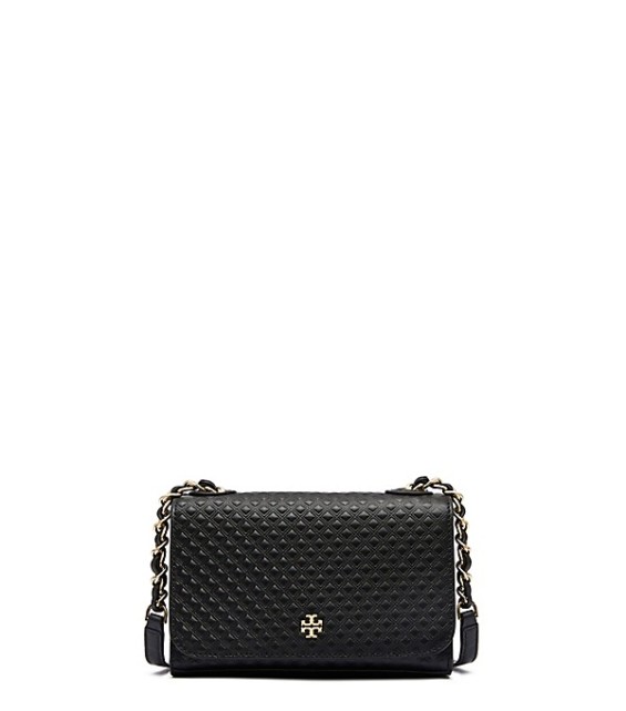 Tory Burch MARION EMBOSSED SHRUNKEN SHOULDER BAG in Black, Light Oak, Tory Navy or Red Agate