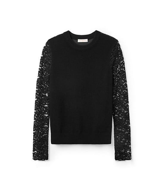 Tory Burch MERINO PEPLUM SWEATER in Black