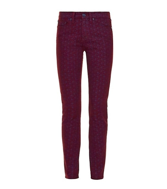 Tory Burch PRINTED HIGH-WAIST SKINNY JEAN in Red Agate Bern D