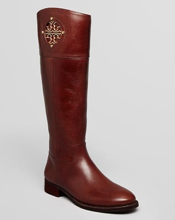 Tory Burch Riding Boots - Kiernan Flat in Almond