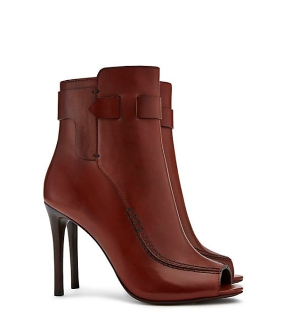 Tory Burch SADDLE-STITCH OPEN-TOE BOOTIE in Cherry Almond
