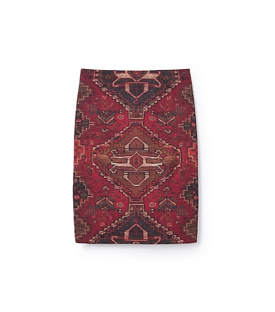 Tory Burch STRETCH WOOL PENCIL SKIRT in Kera